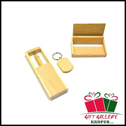 Wooden Gift Set, Business Card Holder, Pen & Keychain – AG Custom Gifts